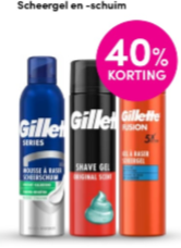 Gillette Scheerschuim en -gel korting